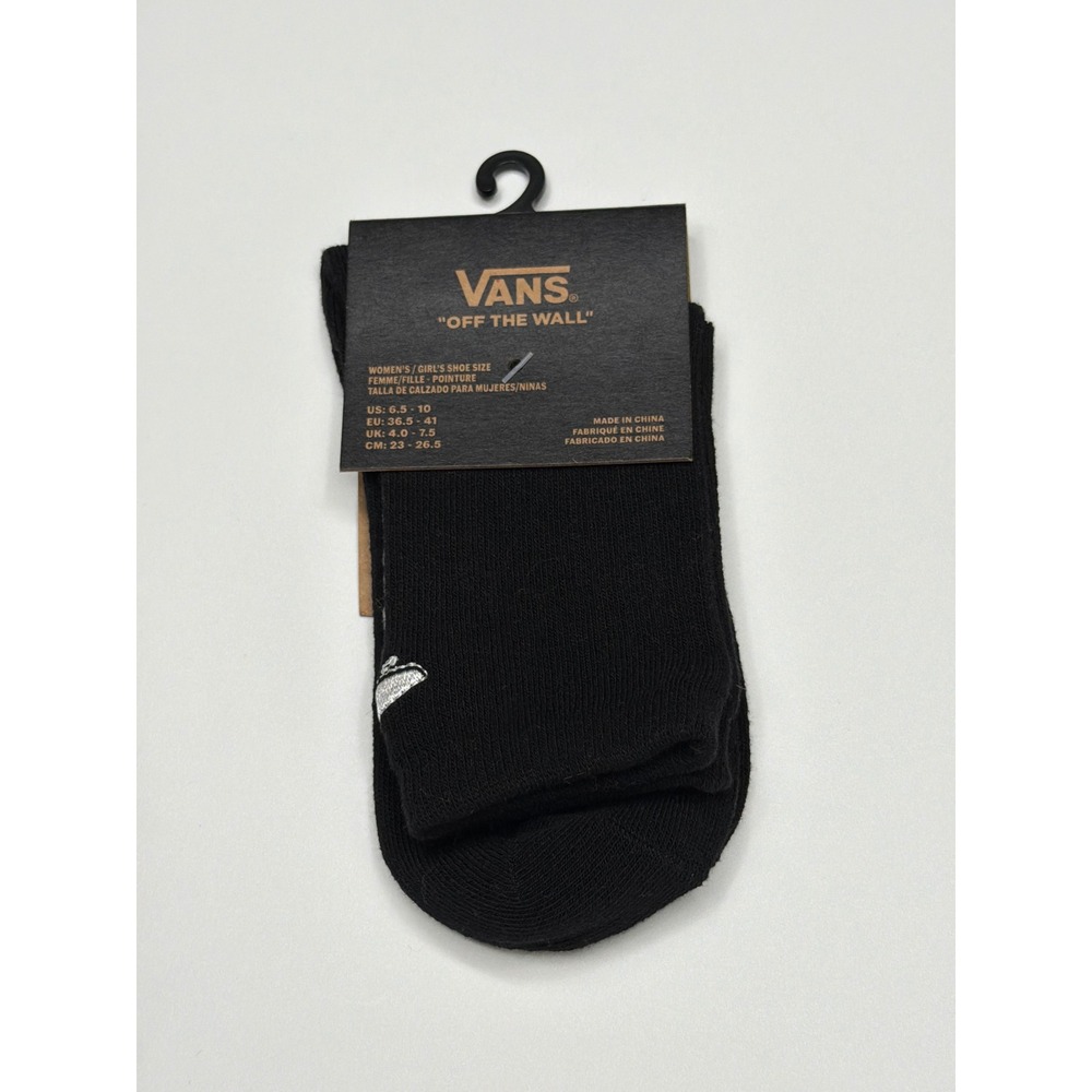 Vans‎ "Off The Wall" Women's Crew Socks Black Logo Size 6.5 - 10